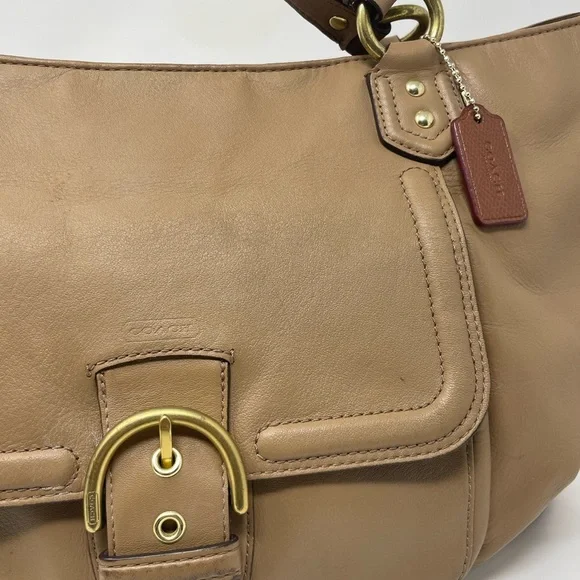 Coach Tan Leather Handbag with Gold Accents - Picture 2 of 7